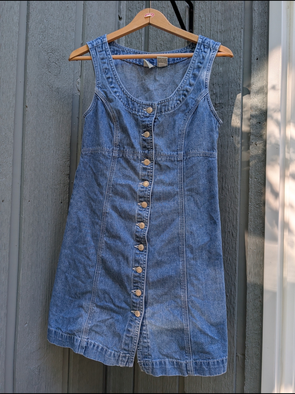 GAP Denim Button-Up Mini Dress in Blue